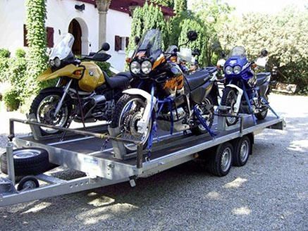 Motorrad-Tandemanhänger m. Bremse für 4 große Motorräder