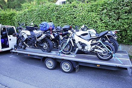 Motorrad-Tandemanhänger m. Bremse für 6 große Motorräder